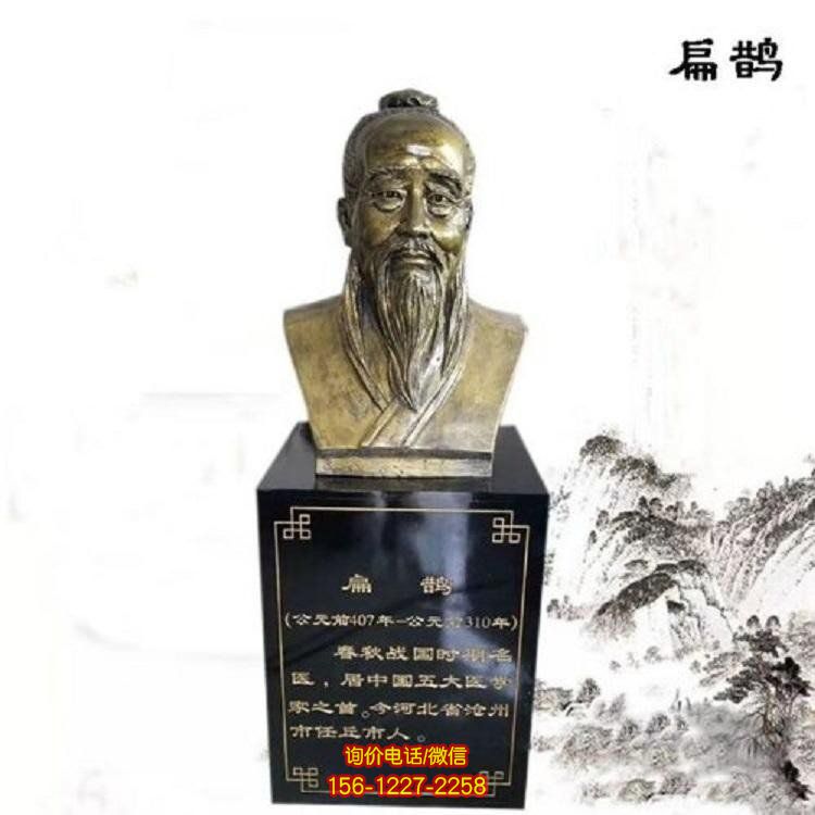 醫(yī)學(xué)院玻璃鋼仿銅胸像古代名醫(yī)雕塑